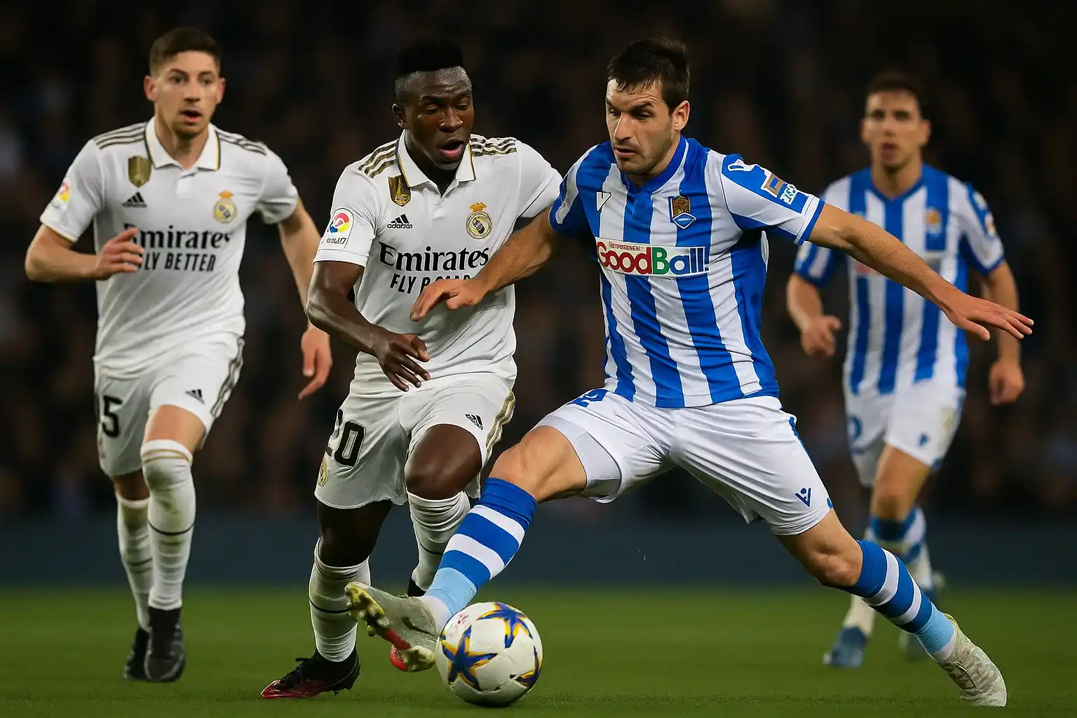 Pha tranh chấp căng thẳng giữa Real Madrid và Real Sociedad