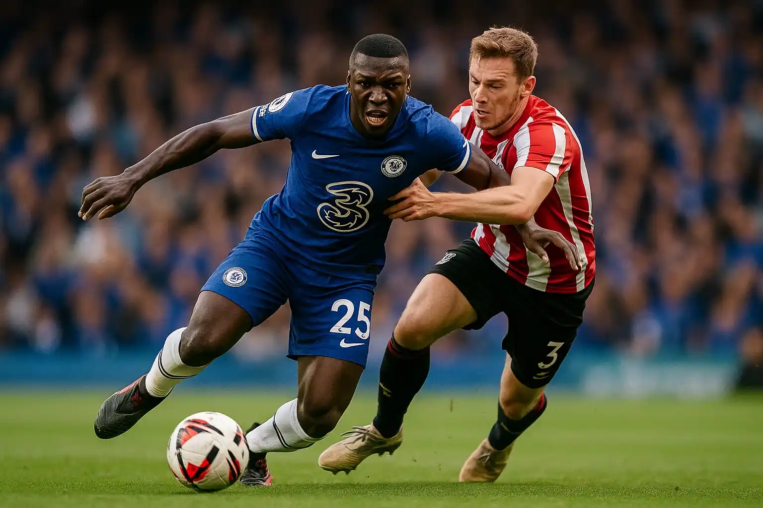 Moises Caicedo tranh chấp quyết liệt giữa sân